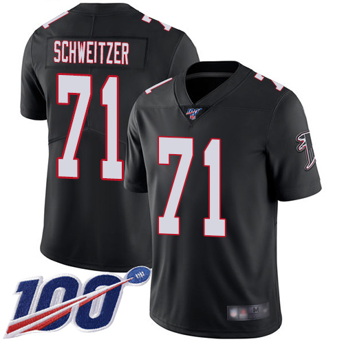 Atlanta Falcons Limited Black Men Wes Schweitzer Alternate Jersey NFL Football 71 100th Season Vapor Untouchable